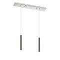 Z-Lite Forest 2 Light Island/Billiard, Brushed Nickel & Pearl Black 917MP12-PBL-LED-2LBN